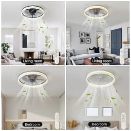 Modern Ceiling Fan (With Lighting) Silent LED Dimmable Ceiling Fan (With Remote Control) for Bedroom Study Dining Room