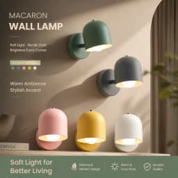 Room Wall Lights Wall Decor Nordic Bedside Wall Lamps Macaroon Steering Head Wood Hanging Sconce Living/Bedroom Reading Lighting