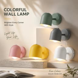 Room Wall Lights Wall Decor Nordic Bedside Wall Lamps Macaroon Steering Head Wood Hanging Sconce Living/Bedroom Reading Lighting