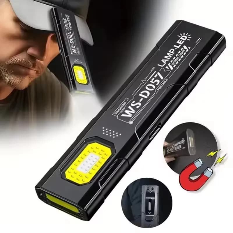 LED COB Flashlight Type C Rechargeable 600LM Portable Mini Torch Pocket Lantern Flood Work Light With Magnet For Emergency