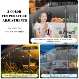 22/31/41cm Portable Camping Lamp Rechargeable Night Market Light High Brightness LED Magnetic Lamp Tube Outdoor Camping Lighting