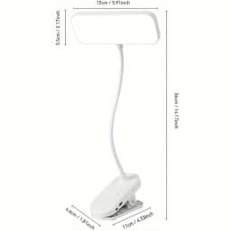 Clip-on LED USB Charging Desk Lamp for College Students, Dormitory Desk and Bedroom Reading Lamp, Suitable for Office, Study, Be