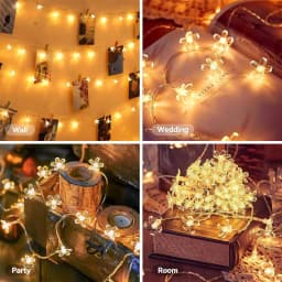 1PC Flower Fairy Lights Battery Operated String Lights Waterproof 10/20/30/40 LED Cherry Blossom Lights For Patry Wedding Decor