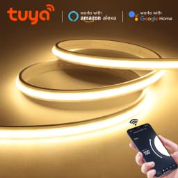 Tuya Smart Life WiFi Dimmable COB LED Light Strip 24V Solid Neon Self-Adhesive Waterproof Tape Work with Alexa Echo Google Home