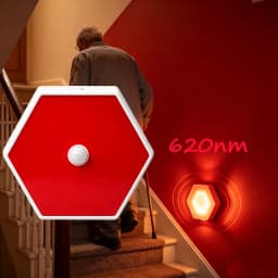 630nm Red Motion Sensor Night Light Motion Activated Wall Lamp Sleep Aid Red Indoor Bedroom Corridor Stairs Bathroom Hallway