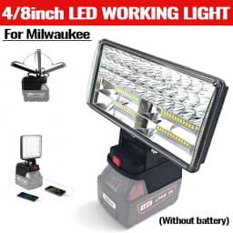 Led Light Fit for Milwaukee Battery M18 4/8In Portable Spotlight Cordless Outdoor Work Fishing Handheld Emergency Tool Light