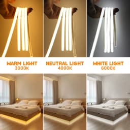 Dimmable Switch 220V COB LED Strip Neon Light Dimmer Power Kit Waterproof 3000K 4000K 6000K 288LED Kitchen Room Decor Flex Lamp
