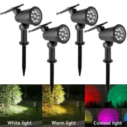 Solar LED Spotlight for Outdoor Garden Landscape Lighting Waterproof Solar Powered Spot Lights for Garden Lawn Yard Walkway