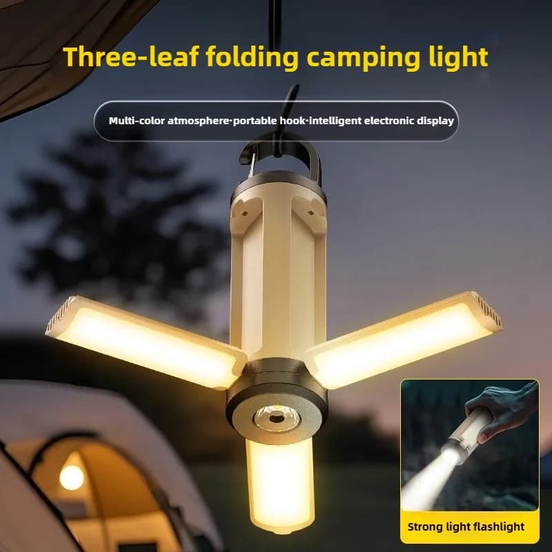 LY23 6 Modes Brightness Adjustable Camping Lantern Portable Hanging Foldable Camping Supplies 1200mah Outdoor Emergency Lantern