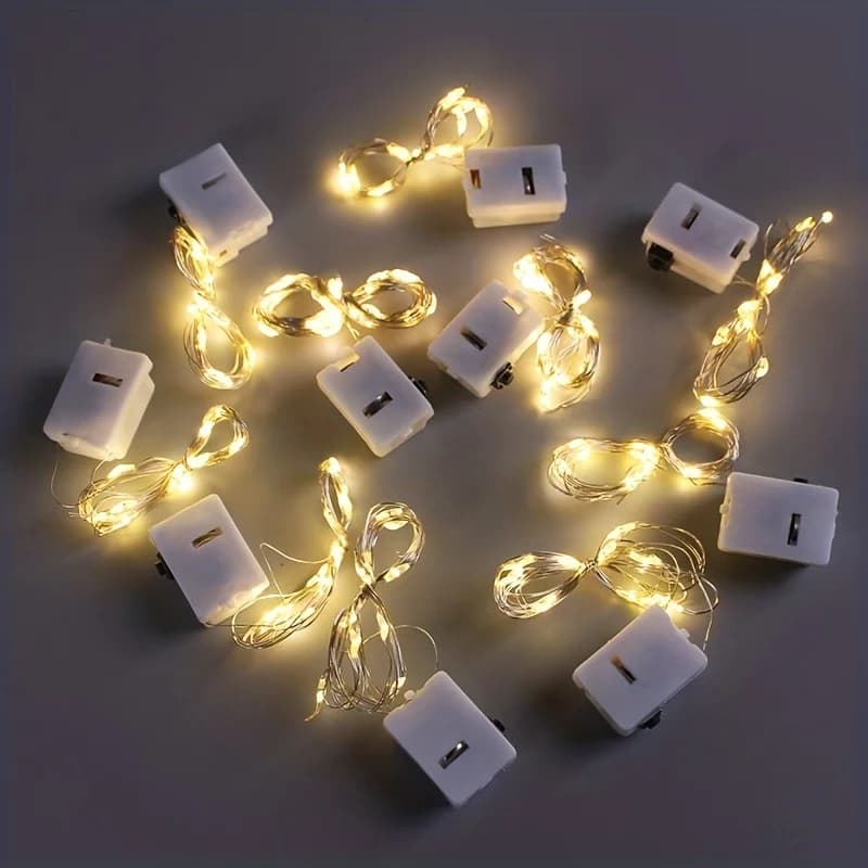 LED Fairy Lights Copper Wire String Lights Battery Powered Warm & Multicolor Mini Garland For Wedding Party Gift Box Decoration