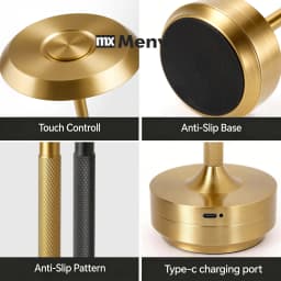Portable Cordless LED Table Lamp 5000mAh Battery Stepless Dimming for Restaurant Outdoor Party Camping Atmosphere Night Light