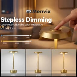 Portable Cordless LED Table Lamp 5000mAh Battery Stepless Dimming for Restaurant Outdoor Party Camping Atmosphere Night Light
