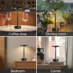 Portable Cordless LED Table Lamp 5000mAh Battery Stepless Dimming for Restaurant Outdoor Party Camping Atmosphere Night Light