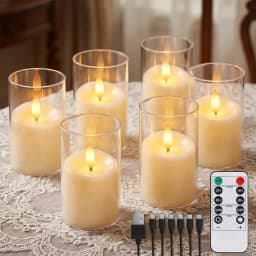 6/12/24Pcs Led Flameless Electric Candles Lamp Acrylic Glass Battery Flickering Fake Tealight Candle Bulk For Wedding Christmas