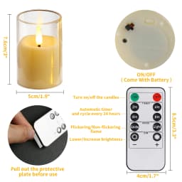 6/12/24Pcs Led Flameless Electric Candles Lamp Acrylic Glass Battery Flickering Fake Tealight Candle Bulk For Wedding Christmas