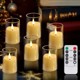 6/12/24Pcs Led Flameless Electric Candles Lamp Acrylic Glass Battery Flickering Fake Tealight Candle Bulk For Wedding Christmas