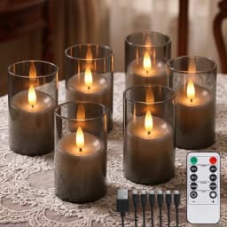 6/12/24Pcs Led Flameless Electric Candles Lamp Acrylic Glass Battery Flickering Fake Tealight Candle Bulk For Wedding Christmas