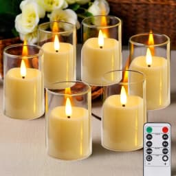 6/12/24Pcs Led Flameless Electric Candles Lamp Acrylic Glass Battery Flickering Fake Tealight Candle Bulk For Wedding Christmas