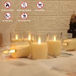 6/12/24Pcs Led Flameless Electric Candles Lamp Acrylic Glass Battery Flickering Fake Tealight Candle Bulk For Wedding Christmas