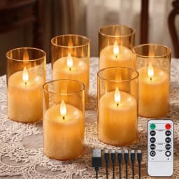 6/12/24Pcs Led Flameless Electric Candles Lamp Acrylic Glass Battery Flickering Fake Tealight Candle Bulk For Wedding Christmas