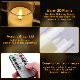 6/12/24Pcs Led Flameless Electric Candles Lamp Acrylic Glass Battery Flickering Fake Tealight Candle Bulk For Wedding Christmas