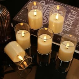 6/12/24Pcs Led Flameless Electric Candles Lamp Acrylic Glass Battery Flickering Fake Tealight Candle Bulk For Wedding Christmas