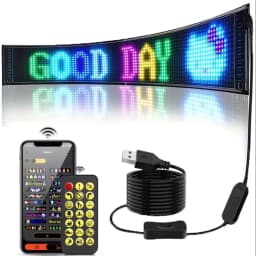 16x96 LEDs Matrix Pixel Panel,Scrolling Bright Advertising LED Signs Lights,USB Flexible 5V LED Car Sign Bluetooth App Control