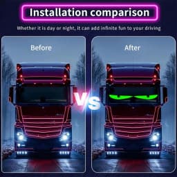 2PCS Devil's Eye Hard Screen LED Matrix Pixel Panel with APP Remote Control 2-in-1 DIY Programmable LED Display for Car Truck
