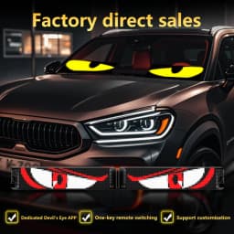 2PCS Devil's Eye Hard Screen LED Matrix Pixel Panel with APP Remote Control 2-in-1 DIY Programmable LED Display for Car Truck