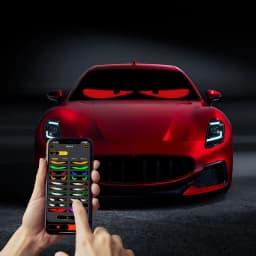 2PCS Devil's Eye Hard Screen LED Matrix Pixel Panel with APP Remote Control 2-in-1 DIY Programmable LED Display for Car Truck