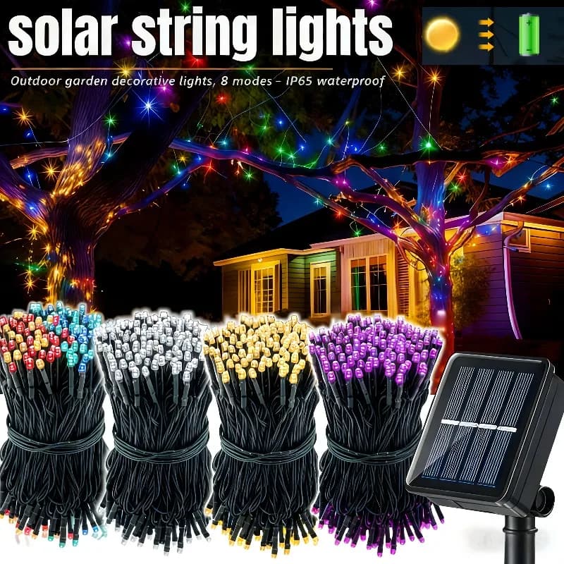 Solar String Lights 30/100/200/300 LED Solar Christmas Lights 8 Modes Waterproof Outdoor Twinkle Lights Garden Tree Party Decor