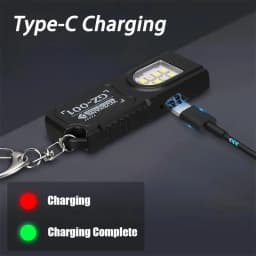 Multifunctional Mini COB LED Keychain Flashlight USB Rechargeable Hat Clip Lamp Work Light Keyring Camping Walking Pocket Lamp