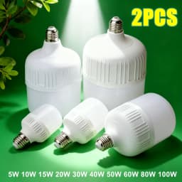 2~1PCS E27 High Power 220V 100W 80W LED Screw Mouth Light High Brightness Light Bulb White Light Eye Protection Non Flickering