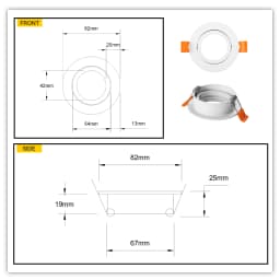 JOYINLED 1/10PCS Adjustable Ceiling Light Frame Holder for GU10 MR16 Bulb Round Recessed Fixture 65mm Cutout White/Black/Silver