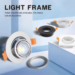 JOYINLED 1/10PCS Adjustable Ceiling Light Frame Holder for GU10 MR16 Bulb Round Recessed Fixture 65mm Cutout White/Black/Silver
