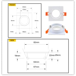 JOYINLED 1/10PCS Adjustable Ceiling Light Frame Holder for GU10 MR16 Bulb Round Recessed Fixture 65mm Cutout White/Black/Silver