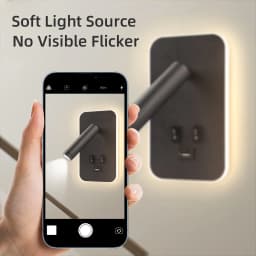 Reading Wall Lamp with USB 13W Rotatable Bedside Wall Light Double Switch LED Bedroom Spot Lights
