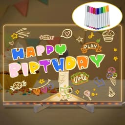 LED Note Board DIY Acrylic Message Board Children‘s Drawing Board With Night Light Colorful Pens Kids Persent Birthday Gift