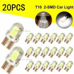 5/10/20PCS LED License Plate Light Bulb W5W T10 COB 4SMD Canbus Compatible White Auto Parking Clearance Lamp Bright Silica Wedge