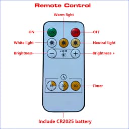 DC3.7V Light Source LED Panel 10W 50MM 3Colors Dimming Controller With Touch Switch Charging Port Type-C And Remote Control.