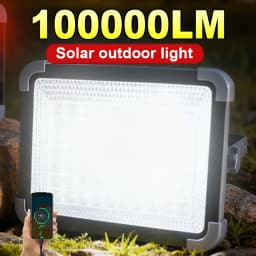 Portable Solar Lantern 100000LM LED Rechargeable Lantern Emergency Outdoor Camping Bulb Lamp Searchlight Night Tent Light
