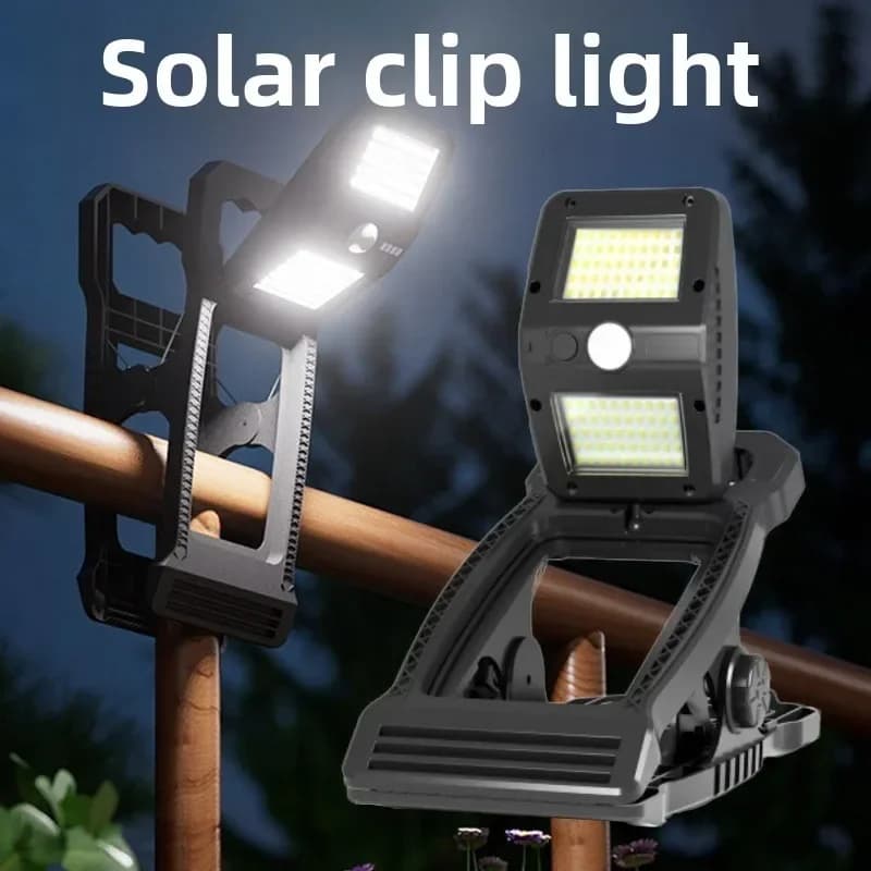 Rotatable Solar Clamp Light Motion Super Bright Outdoor Garden Lighting Portable Wall Lamp for Patio Yard Pathway Illumination