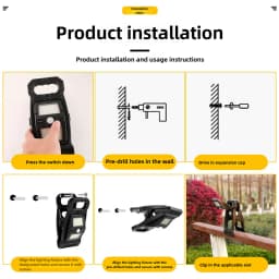 Rotatable Solar Clamp Light Motion Super Bright Outdoor Garden Lighting Portable Wall Lamp for Patio Yard Pathway Illumination