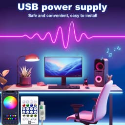 5v Smart RGB Neon Light Strip USB App/Remote Control Music Sync Waterproof Flexible Neon Strip for Bedroom Game Party Decoration
