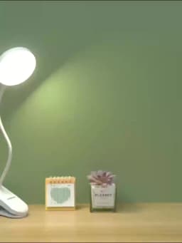 USB Rechargeable Clip On Desk Lamp, 3 Color Temperatures & Dimmable, LED Reading Light for Study Office Bedroom