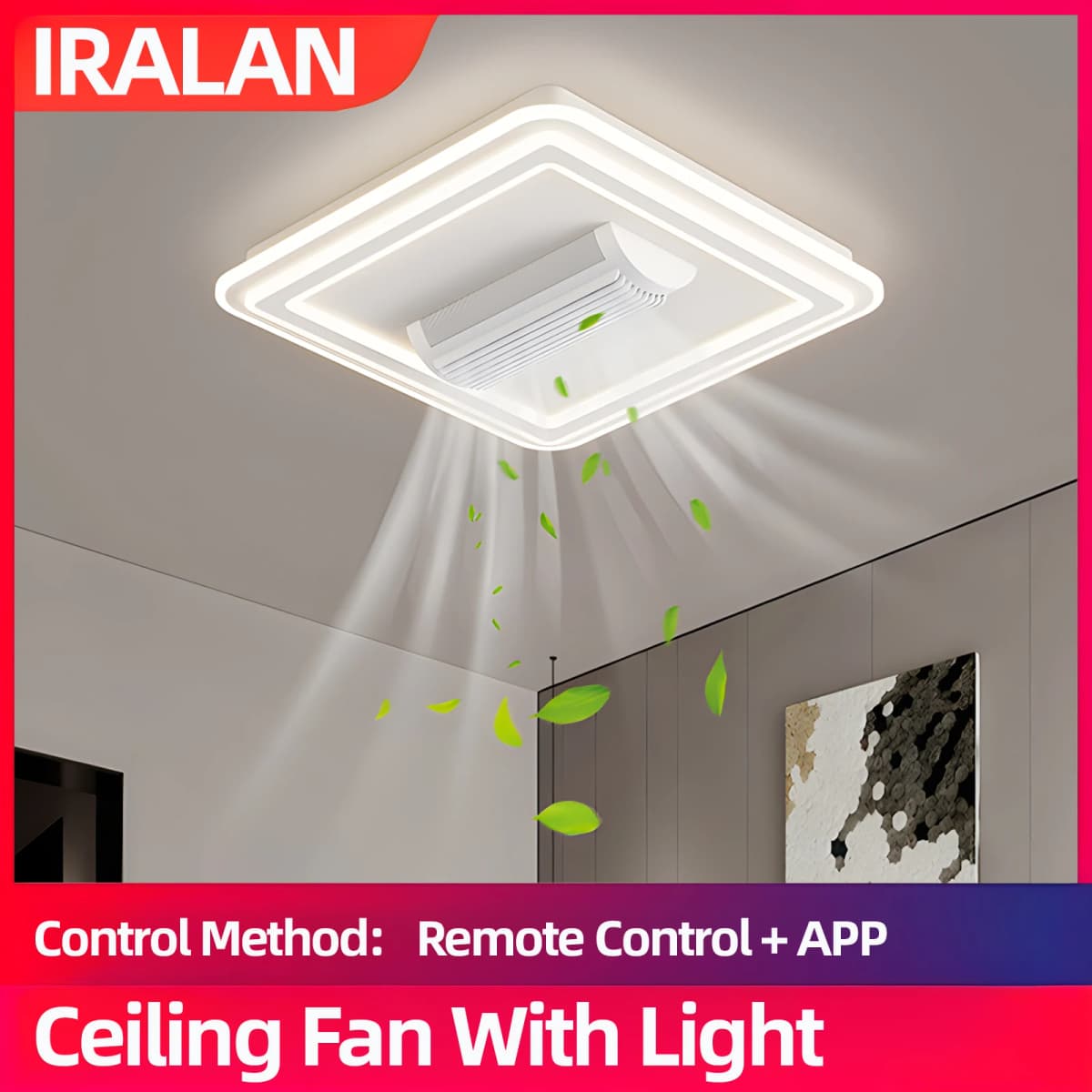 LED Sealing Ceiling Fan Light Invisible Bladeles Ceiling Lamp Remote Control Electric Fan with Light Living Room Bedroom Decor