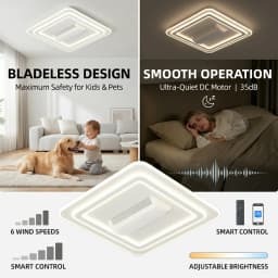 LED Sealing Ceiling Fan Light Invisible Bladeles Ceiling Lamp Remote Control Electric Fan with Light Living Room Bedroom Decor