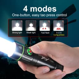 Professional Deep Diving 500M Flashlight 200000 LM IPX8 LED Scuba Flashlight Press Switch Exploration Torch Dive Torch Hand Lamp