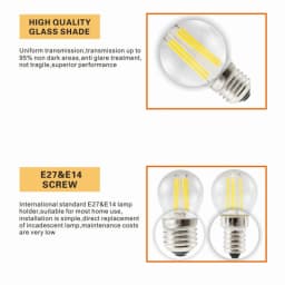 Energy Saving Bulb E27 E14 Edison Lamps A60 G45 AC220V LED Filament Light 2W 4W 6W 8W for Home Derection Living Room Lighting