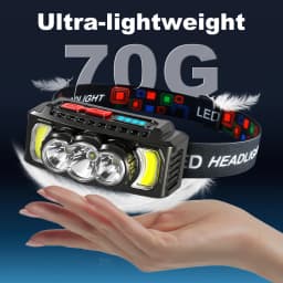 400000LM Headlamp Super Bright LED Headlamp USB Rechargeable Head Torch Built-in Battery 18650 Flashlight Outdoor Portable Light